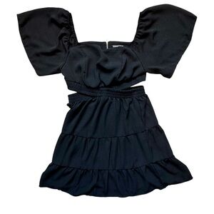 SHEIN Black Puff Sleeve Dress Size L